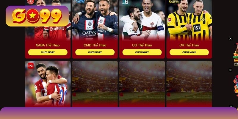 Sảnh thể thao GO99 gây ấn tượng mạnh mẽ